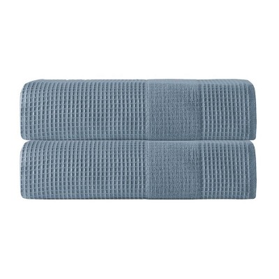 2pc Ria Turkish Cotton Bath Towel Set Navy - Enchante Home
