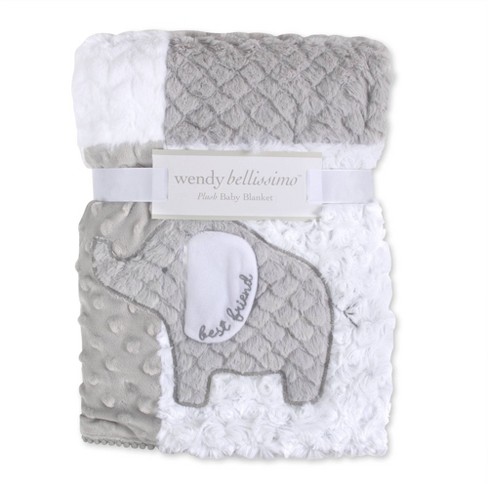 Wendy Bellissimo Elephant Textured 2 Ply Plush Blanket Target