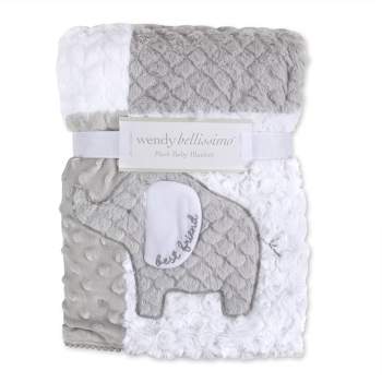 Wendy Bellissimo Elephant Textured 2 Ply Plush Blanket