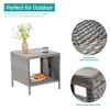 Sonkuki 7 Pieces PE Rattan Furniture Set with Side Table, Patio Chair with Cushion, Ottomans for Lawn, Light Gray - 4 of 4