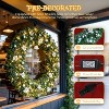 VINGLI 60" outdoor wreath with 220 LEDs, 600 tips, bells & blue-silver ornaments. Perfect for grand entrances, churches, and fences. - 3 of 4