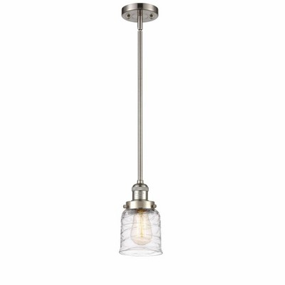 Bell - 1 Light Stem Hung Mini Pendant In Industrial Style-10 Inches Tall and 5 Inches Wide