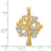 Black Bow Jewelry 14k Yellow Gold and White Rhodium Tree of Life Hearts Pendant, 20mm - 4 of 4