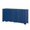 Wood Sideboard with Layered Linear Doors,MDF Storage Cabinet with Triangular Legs,4-Door Sideboard for Dining or Living Room-Coolbibila - 3 of 4