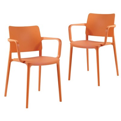 Omax Decor,Cleo Arm Resin Patio Dining Chair - (Set of 2)