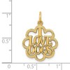 Black Bow Jewelry 14k Yellow Gold I Love Dogs Scalloped Edge Pendant - 4 of 4