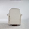 Gulches Modern Barrel Swivel Chair (White), Linen Upholstery with Wood Base for Living Room Bedroom - 3 of 4