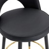 Kumasinova 360° Swivel Dining Chairs with Footrest,Set of 2,Premium PU Upholstered Bar Chairs with Metal Legs,Ergonomics Accent Chairs,Black - 4 of 4