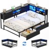 Aheaplus Rebersible Daybed with Bookcase and Drawer, Corner Bed Frame with Sliding Door, Black - 4 of 4