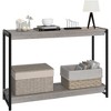 Homhougo Console Table, 39.5 Inch Narrow Entryway Table with 2- Tiers Storage Shelves, Entrance Table Gray - 3 of 4