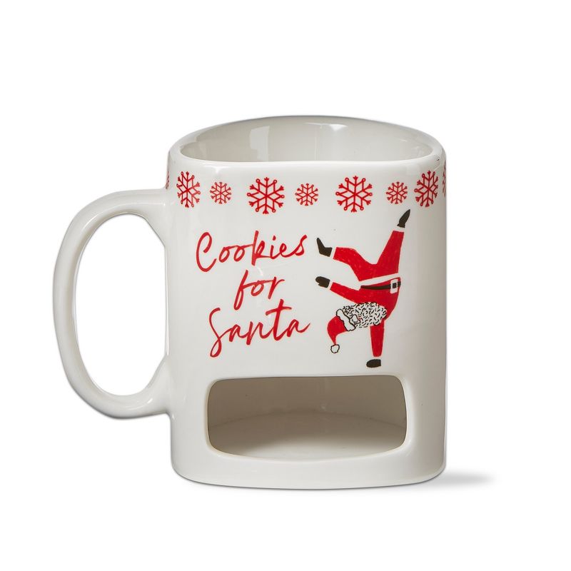tagltd Cookies For Santa Sentiment Mug Bone China White Dishwasher Safe Mug with Pocket for Cookies. 6 oz. Hot Coco, Tea, Coffee, and Milk, 1 of 4