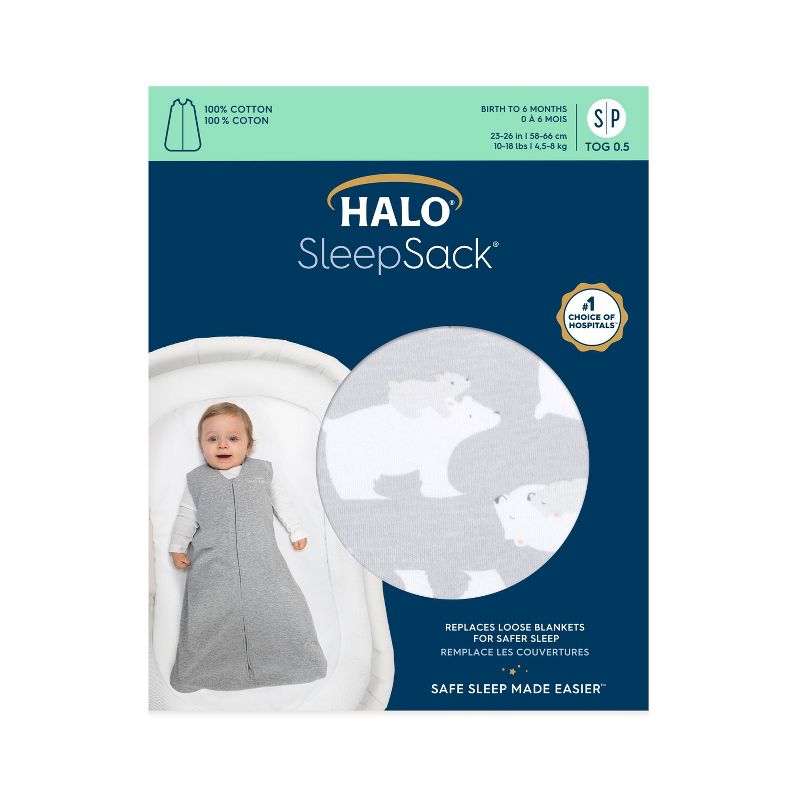HALO Innovations SleepSack 100% Cotton Wearable Blanket - Neutral, 3 of 7