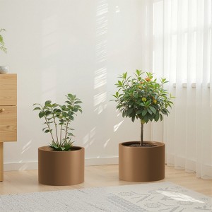 Wooakway Outdoor/Indoor/Decor/Garden Large Tall Metal Planter Pots Planter Boxes Cachepots Nursery Pots - 1 of 4