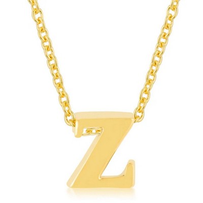 ShineHigh Gold Plated Stainless Steel Lowercase Initial Pendant Necklace with 18" Chain + 2" Extender – Letters B to Z