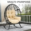 Outdoor Rocking Egg Chair Wicker Patio Rocker 250lb Capacity with Cushioned Comfort - 3 of 4