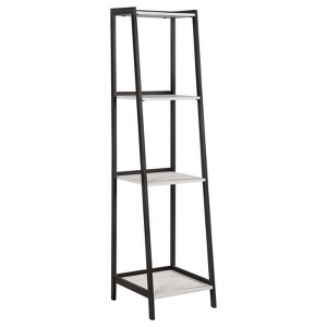 Coaster 68.75" Pinckard Industrial 4 Shelf Ladder Bookcase Gray Stone/Black - 1 of 4