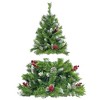 VisioGear Craft Activity Kits Tree Artificial Christmas 4-Piece Set,Garland, Wreath and Set of 2 Entrance Christmas Tree, Green, 48"*12.99"*12.99" - 3 of 4