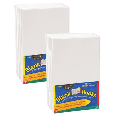 Ashley Hardcover Blank Book 6 x 8 Portrait, White, Pack of 12