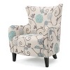 Arabella Club Chair White/Blue - Christopher Knight Home: Upholstered Polyester, Hardwood Frame, Floral Pattern - 2 of 4