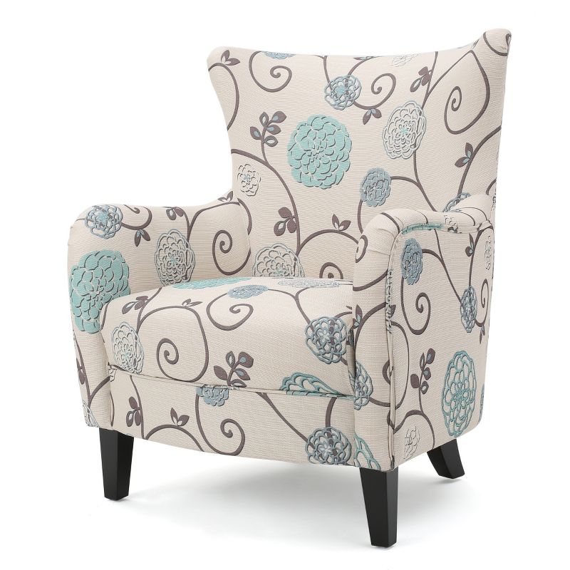 Arabella Club Chair White/Blue - Christopher Knight Home, 1 of 9