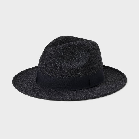 Men's Poly Wool Fedora - Goodfellow & Co™ Black L/xl : Target