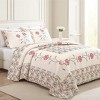 Collections Etc Embroidered Carnation Design Quilted Bedspread - 2 of 4