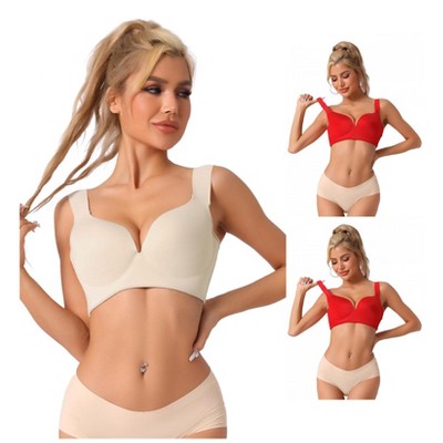 INSPIRE CHIC Women's Adjustable Strap Full Coverage Push Up Bras 3 Packs