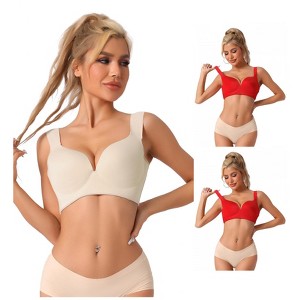 INSPIRE CHIC Women's Adjustable Strap Full Coverage Push Up Bras 3 Packs - 1 of 4