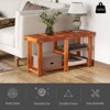 SEVOBAL Shoe Racks Versatile Placemen Wooden Bench with Multiple Storage Shelves Quick Installation for Hallway, Teak, 34.25"*11"*17.75" - 3 of 4