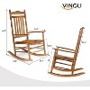 VINGLI Wooden Rocking Chair Outdoor, Relaxing Rocker Solid Wood High Back Seat Reclining Seat for Patio - 3 of 4