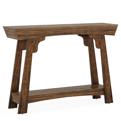 Dexmalle Rustic Brown Wood Console Table with Open Storage