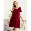 WhizMax Womens Maternity Dress Short Sleeve Mini Summer Dresses Nursing Casual Solid Color Button Down Breastfeeding Dress - 3 of 4