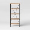 Mixed Material Dorm Media Tower Bookcase Natural - Room Essentials™: 5-Tier, Modern Style, Metal Frame - 4 of 4