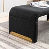 43.31"New Boucle Fabric Loveseat Ottoman Footstool Bedroom Bench Shoe Bench With Gold Metal Legs,Ivory - 2 of 4
