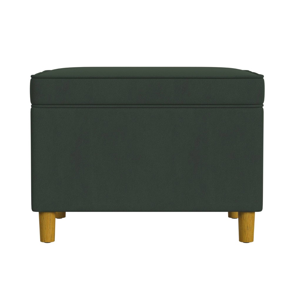 Photos - Pouffe / Bench 24" Dinah Storage Ottoman Loden Green Velvet - HomePop