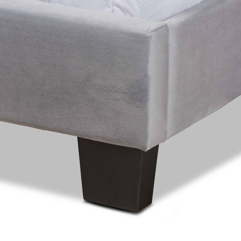 Caprice Glam Velvet Fabric Upholstered Panel Bed - Baxton Studio, 4 of 12