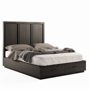 Cami Wood Storage Bed King Brown - Abbyson Living