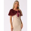 INSPIRE CHIC Women's Elegant Faux Fur Shawl Bow Tie Bridal Wedding Cover-Up Wrap Stole Shrug - 3 of 4