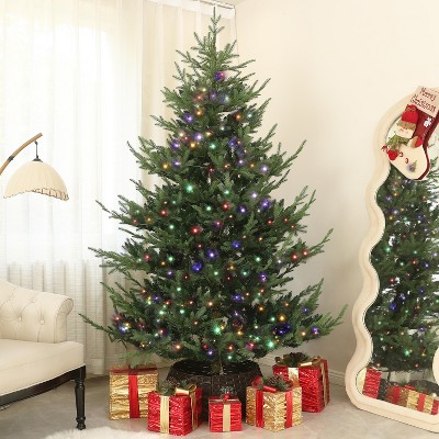 FURNIinspire Artificial Trees Christmas Tree, Nordic Pine Artificial Tree With Base Stand, Christmas Decorations For Holiday, Green, 55.1"*55.1"*88.6"