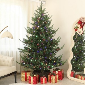 FURNIinspire Artificial Trees Christmas Tree, Nordic Pine Artificial Tree With Base Stand, Christmas Decorations For Holiday, Green, 55.1"*55.1"*88.6" - 1 of 4