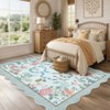 Pastoral Floral Washable Area Rug Non Slip Farmhouse Floor Cover Soft Non Shedding Indoor Rug Low Pile Foldable Carpet for Living Rom Bedroom Nursery - 3 of 4