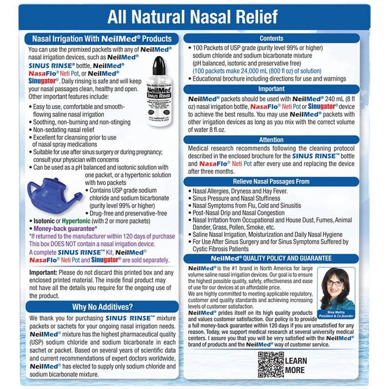 NeilMed Sinus Rinse Regular Refill Packets - 100ct, 3 of 7