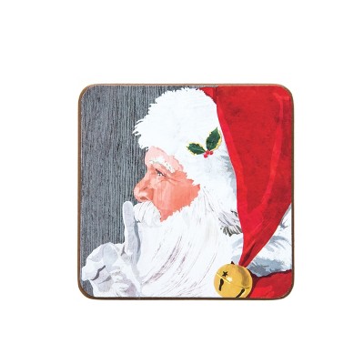 C&F Home Santa Hardboard Coaster, Set of 4