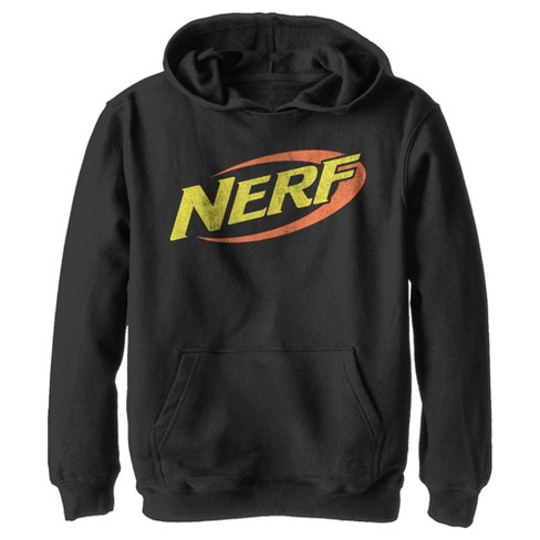 Boy's Nerf Vintage Logo Pull Over Hoodie - Black - Large