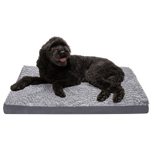 FurHaven Two-Tone Faux Fur & Suede Deluxe Cooling Gel Top Dog Bed - 1 of 3