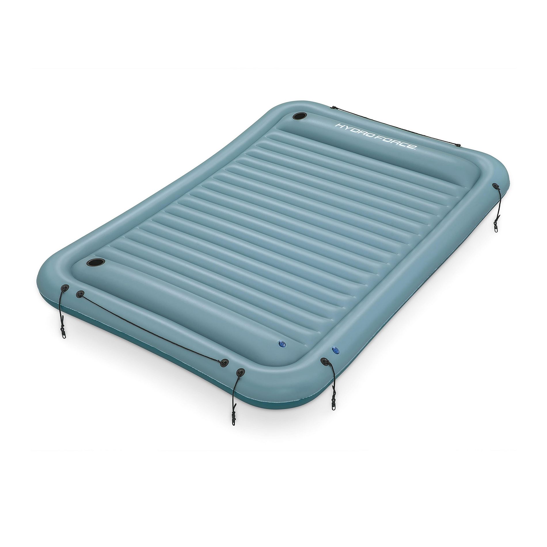 Bestway Hydro-Force Sun Soaker Inflatable Water Floating Platform 4 Person Lake Raft Lounger with Built-In Cup Holders, 106 Inches, Blue