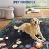 2x6FT Modern Washable Area Rug, Jungle Animal Print Nursery Bedroom Rug with Non Slip Backing, Low Pile Stain Resistant Floor Carpet, Black - 3 of 4