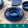 vancasso 18 Piece Blue Reactive Glaze Curved edge Stoneware Round Dinnerware Set With 6 Piece Dinner/Dessert Plate and Bowl - 4 of 4