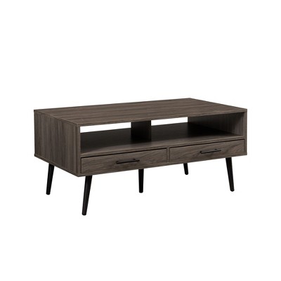 Okak Modern Hairpin-Leg Coffee Table with Storage Minimalist Design, Ready-to-Assemble
