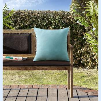 Kate Aurora 2 Piece Solid Colored Weatherproof & Water Resistant Oversized Filled Outdoor Accent Throw Pillows - 20 in. W x 20 in. L